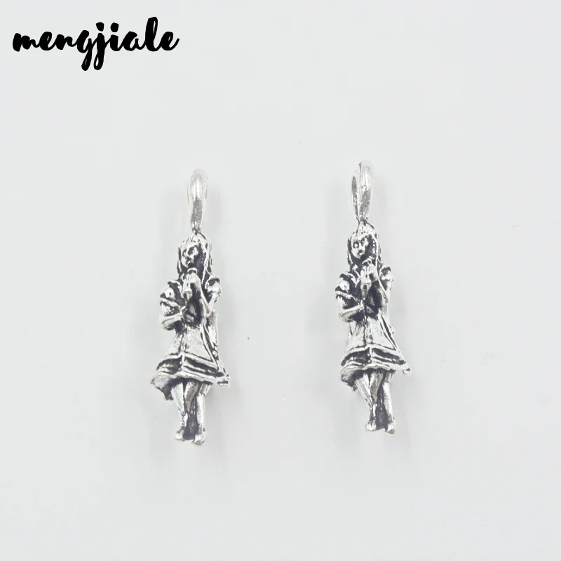 7pcs/lot Girl Charms Pendant DIY Jewelry Findings Antique Silver Tone 32x11mm | Украшения и аксессуары