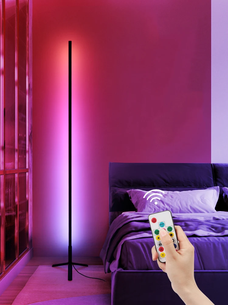Цветная Напольная Лампа с регулируемой яркостью современный RGB светодиодный