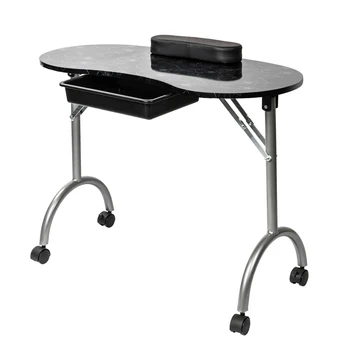 

Two Colors Portable MDF Manicure Table with Arm Rest & Drawer Salon Spa Nail Equipment Portable Spa beauty Salon Equipment Desk