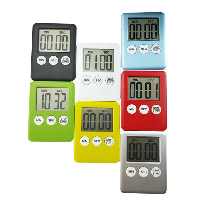 Супер тонкий lcd цифровой экран электронный магнитный кухонный таймер квадратный кухонный будильник прямого и обратного счета магнитные часы инструменты