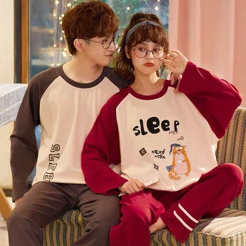 

Couple Pyjamas Women Mens Flannel Fleece Warm Winter Pijamas Women Sleepwear Pyjama Femme Pajama Set Sexy Nightwear