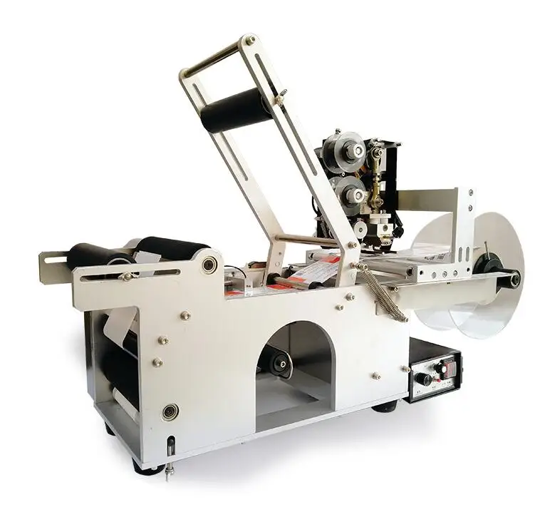 110W label stick machine stickers dispenser round bottle labelling machine semi-utomatic labeller with date marker machine