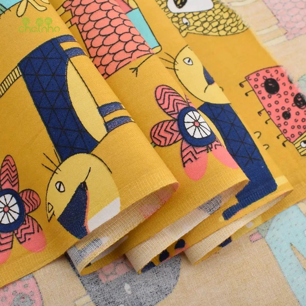 Cartoon Turmeric,Printed Twill Cotton Fabric,Patchwork Cloth For DIY Sewing Quilting Baby&Child's Bedclothes Shirts Material