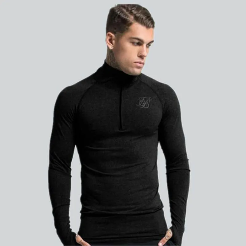 Sik Silk Мужская футболка Повседневная футболка с длинным рукавом для мужчин Шелковый женский Шелковый костюм для дома модная Толстовка фитнес облегающая футболка Siksilk