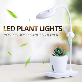 

Plant Grow Light, Plant Light with Mini Fan,Mini Plants Helper,Reading Light with 4 Modes,Eye Protection Kids Desk Lamp,Plant Li