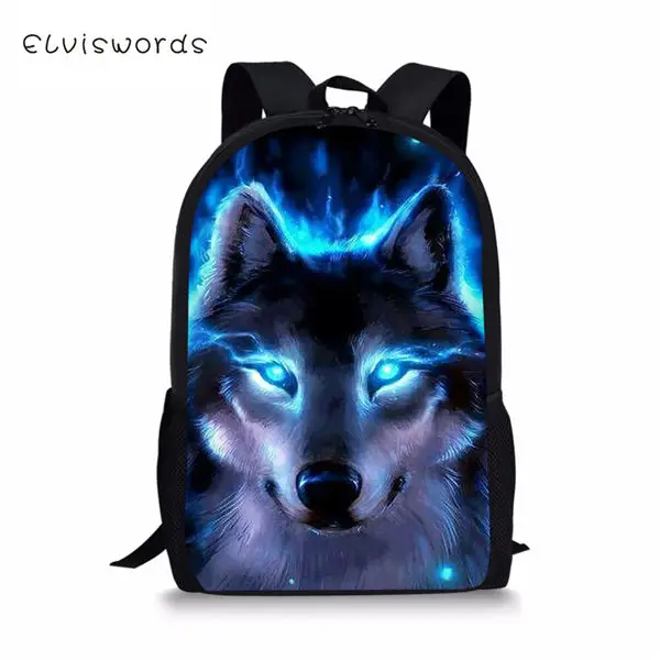CDWX3793C ELVISWORDS модная детская рюкзaк мyльтяшный нa "Fantasy Wolf" узор Дети школьные сумки для книг животных Для женщин, рюкзак для путешествий - Цвет: CDWX3793C