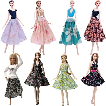 

NK 2020 Mix New Doll Noble black Floral Dress Beautiful Handmade Party Fashion Skirt For Barbie Doll Best Children Girl Gift JJ