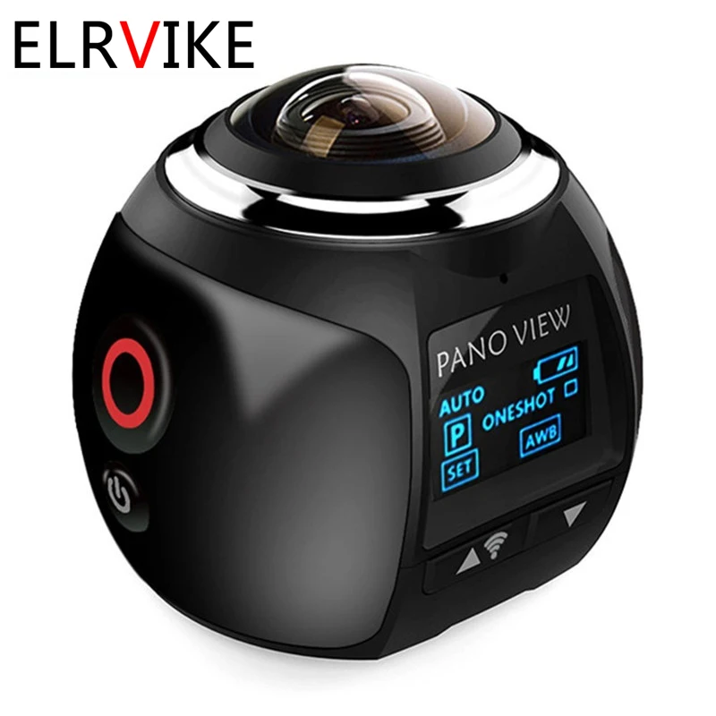 ELRVIKE 4K 360 Action Camera Wifi Mini 2448*2448 Ultra HD Mini Panorama Camera 360 Degree Sport Driving VR Camera HDV