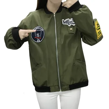 

Women's Jackets Ladies Basic Windbreaker Bomber Jacket Women Zipper Baseball Jersey Jacket Women Long Sleeve O-Neck Coats