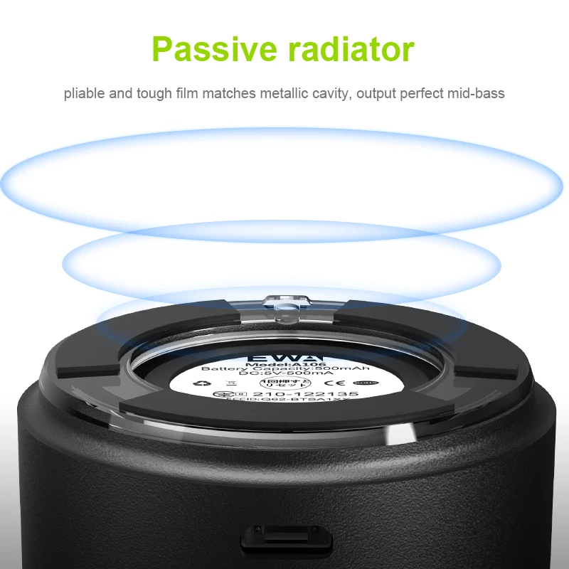ЕВА мини Беспроводной Динамик Bluetooth колонка регулятор баса металлический ящик IP67