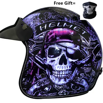 

Motorcycle Helmet Jet Vintage Motorbike Scooter Chopper Motor Helm Retro Crash Helmets Motorcycles Bike