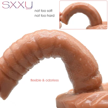 SXXY Double Dildo Harness Dual Heads Adults Sex Toys with Sucker for Lesbian Female Masturbator Animal Horse Anal Plug Dog Penis 5
