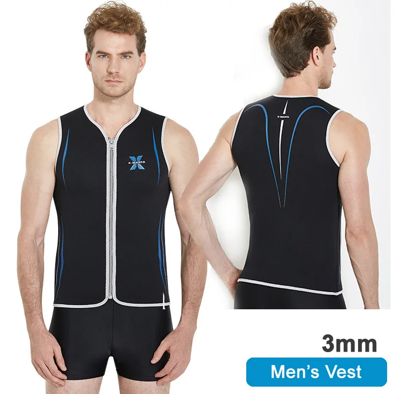 Smooth Wetsuits Vest Top 2mm Thermal Neoprene Wetsuit Sleeveless Zipper Diving Surfing Vest for Men 