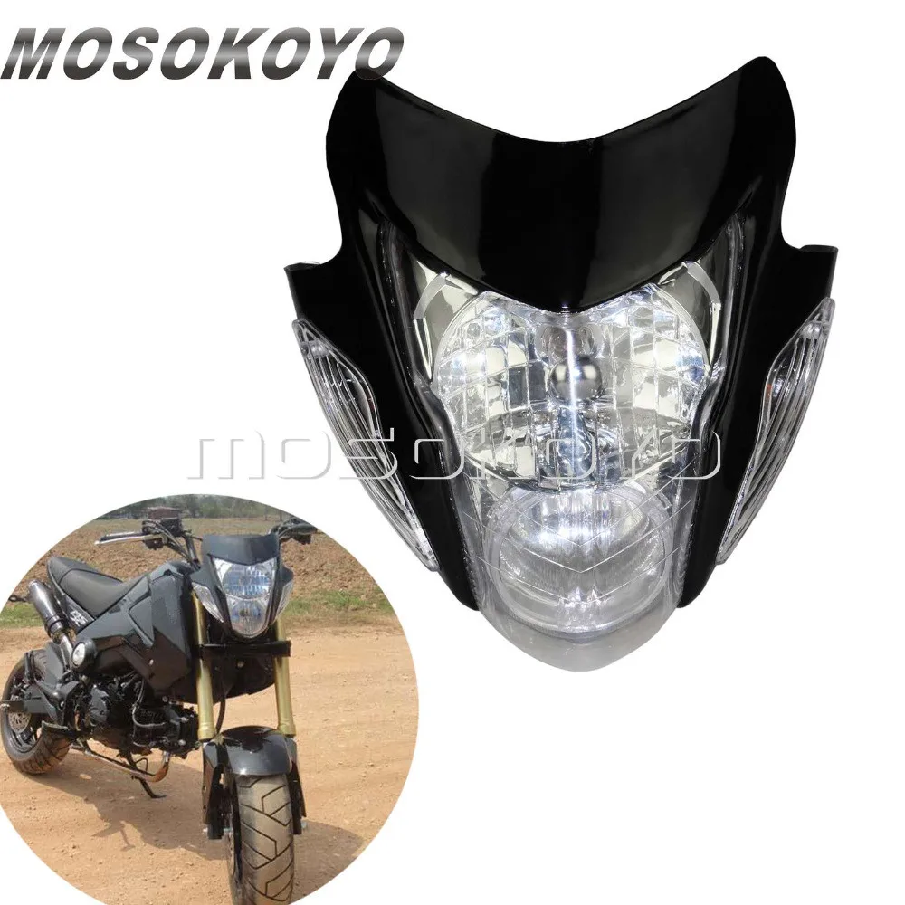 Двойная Спортивная фара для мотоцикла черная 12 В/10 Вт мотокросса Suzuki Yamaha Honda Kawasaki