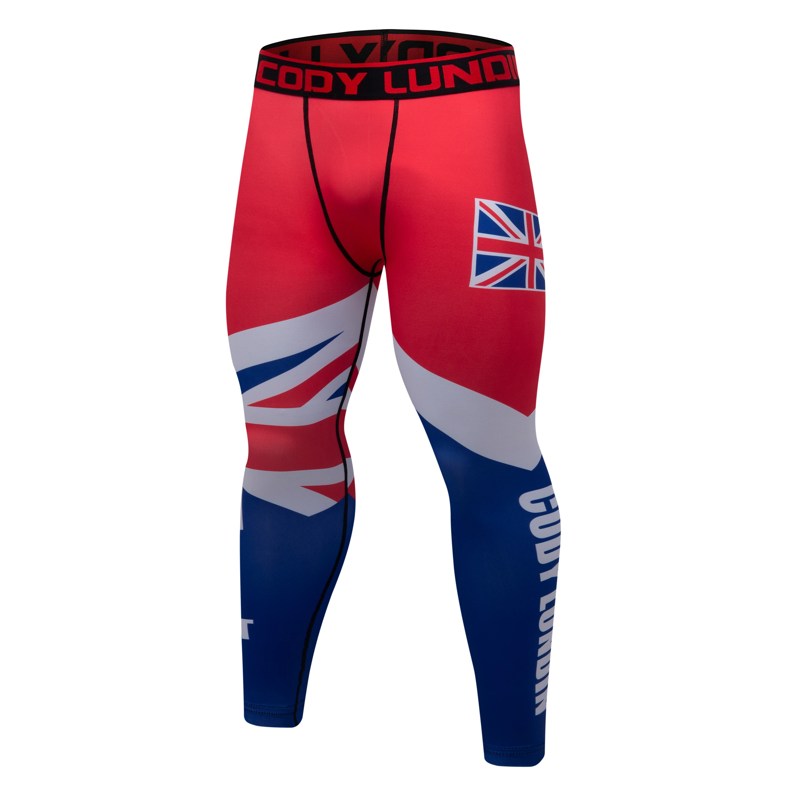 Mens sports pants Fitness Men Leggings Fashion Print Mid Waist Elastic Push Up Ankle Length Polyester Compression Jogging Pants