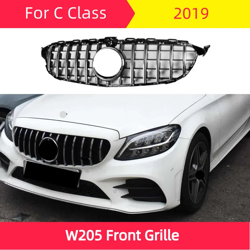 GT Передняя решетка для mercedes W205 подходит 2019 C Class C180 C260 C300 Решетка переднего бампера