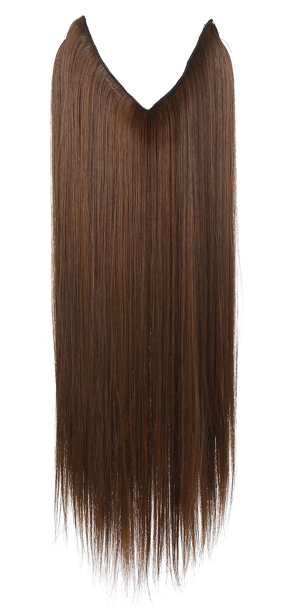 Light brown Пряди для наращивания, невидимые, Омбре, прямые, скрытая, секретная корона, флип, накладные синтетические волосы для женщин, M02 - Цвет: Light brown