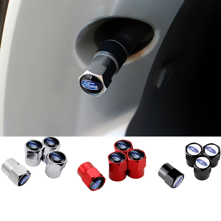 

Aluminum Alloy Tire Valve Stem Caps for Ford Focus Mustang Mondeo Kuga Fiesta Escort Explorer Edge Air Cover Car Accessories