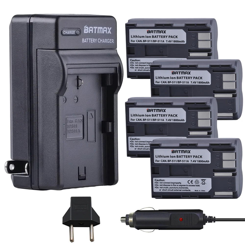 4B with charger Batmax BP-511A BP 511A BP511A BP-511 Камера Батарея+ стены Зарядное устройство для цифровой однообъективной зеркальной камеры Canon EOS 300D 10D 20D 30D 40D 50D D30 D60 5D G6 ОС 30D - Цвет: 4B with charger