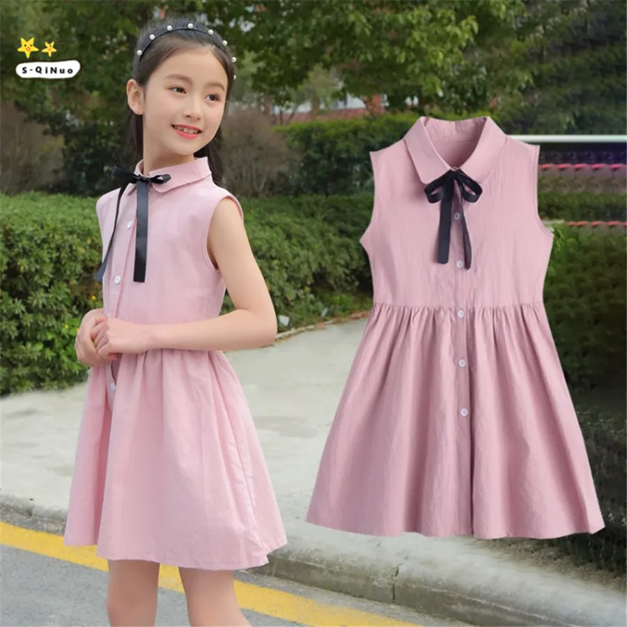 

Childrens Dresses for Girls Big Kids New Casual Comfortable Fashion Sleeveless Cotton Clothes for Age 5 7 8 9 10 11 12 13 Years