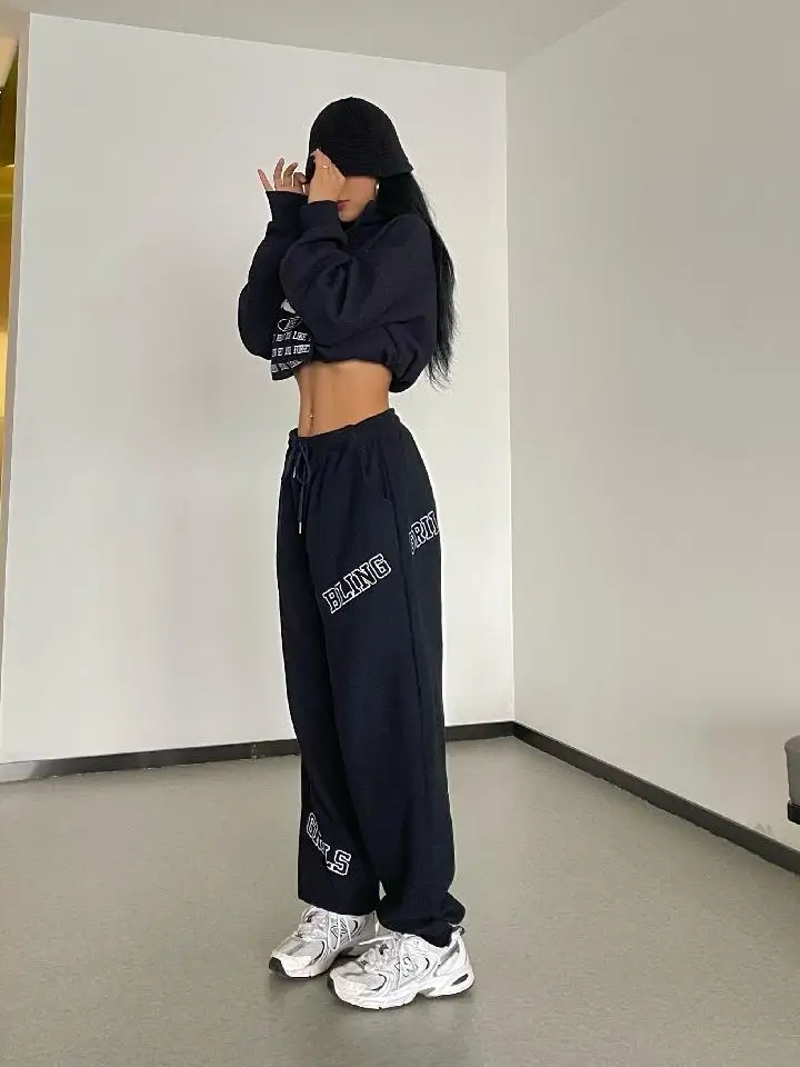 Harem Womens Winter Casual Loose Joggers Korean Style Black High Waist Grey  Thick Fleece Workout Korean Sweatpants 220325 From Mu03, $19.36