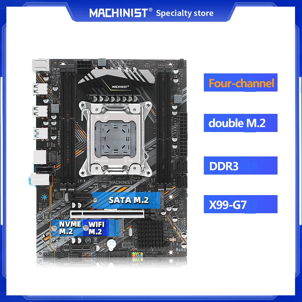 Материнская плата MACHINIST X99 Intel Xeon E5 V3/V4 Core i3/i5/i7 DDR3 максимальный объем ОЗУ 2011 ГБ |