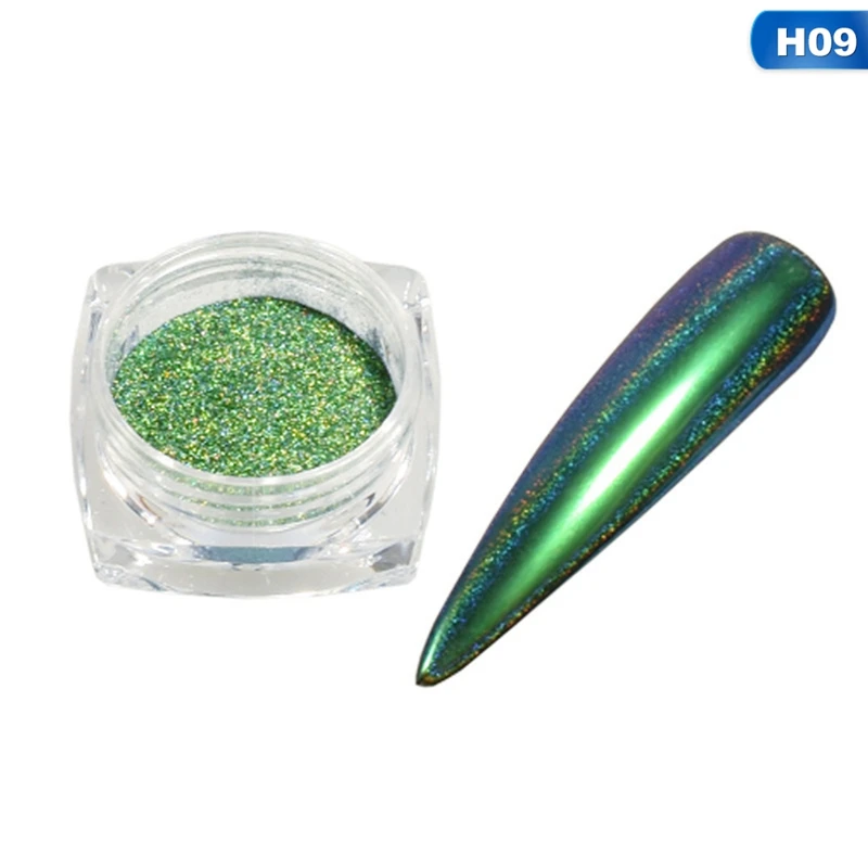 0.2g Peacock Holographic Chameleon Nail Glitter Powder Mirror Holo Laser Chrome Pigment Manicure Nail Art Decorations - Цвет: 09