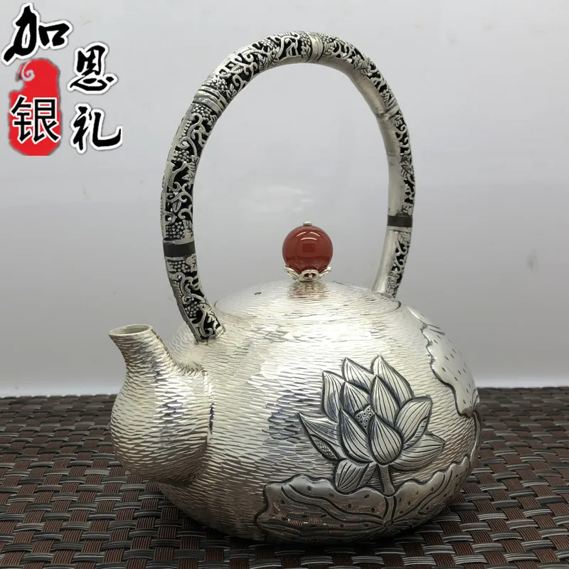 Teapot, portable kettle, silver teapot, hot water teapot, 450ml water, Kung Fu tea set