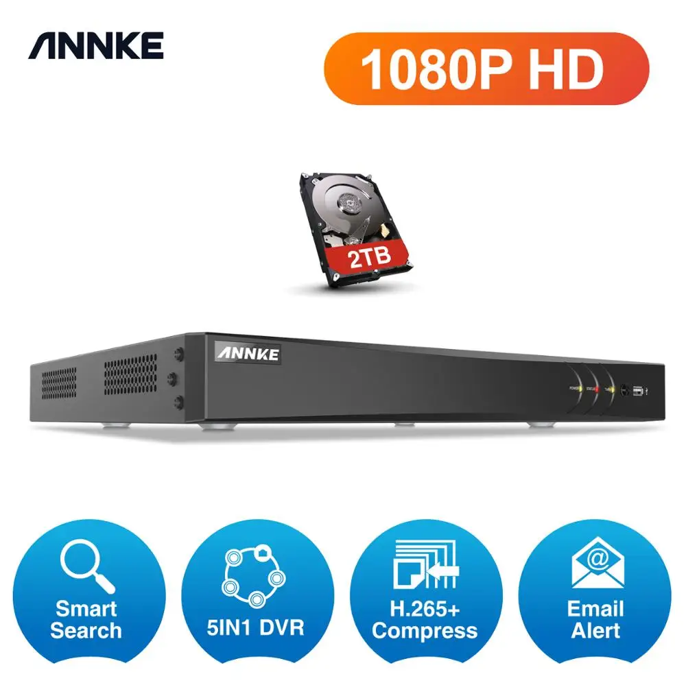 ANNKE 32CH 1080P Lite 5in1 AHD DVR support CVBS TVI Analog IP Cameras HD P2P Cloud H.264 VGA video recorder RS485 Audio | Безопасность и