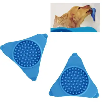 

Pet Dogs Cats Puppy Kitten Bath Treater Wall Mounted Distract Dispensing Cup Dog Training Lick Silicone Pet Bowl Bathing M0M5
