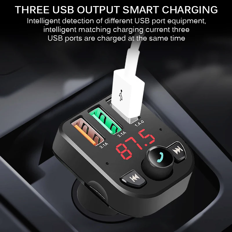 Автомобильное зарядное устройство Hands-Free fm-передатчик Bluetooth автомобильный комплект lcd mp3-плеер 3 Автомобильное usb-устройство для зарядки телефона для huawei Xiaomi samsung