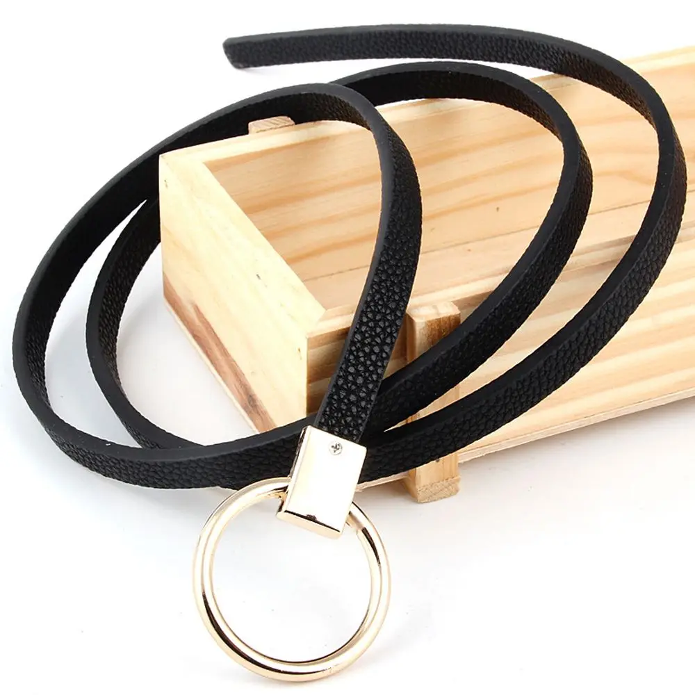 

Women Waist Belt Women's Big Ring Decorated Female belts for women dress jeans belt woman Simple Candy Colored Thin Belt