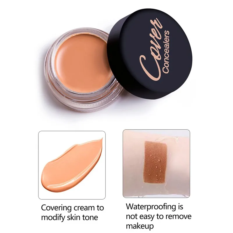 

Full Cover Base Concealer Cream Blemish Concealer Hide Dark Spot Contouring Corretive Liquid Foundation Women Face Makeup