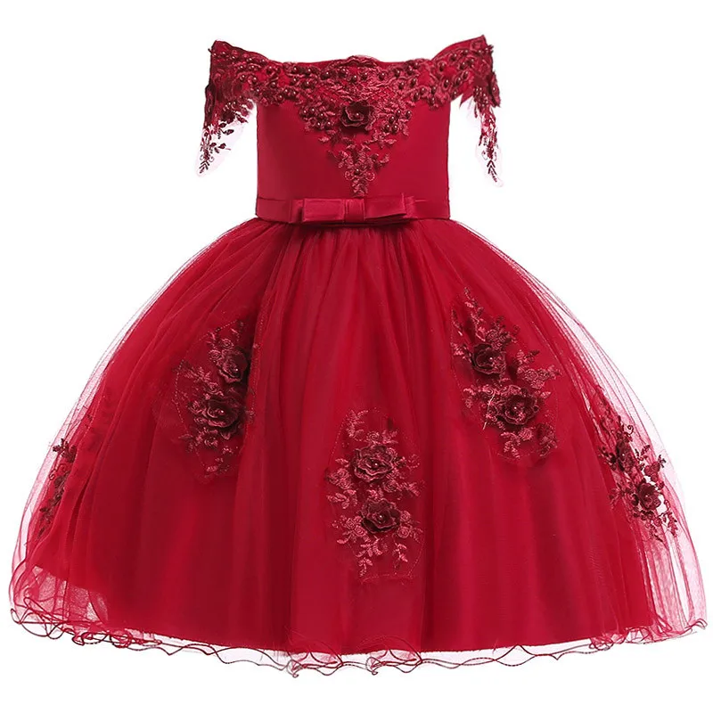 Новинка года; платье принцессы с юбкой-пачкой для девочек; рождественское платье с цветочным узором для девочек