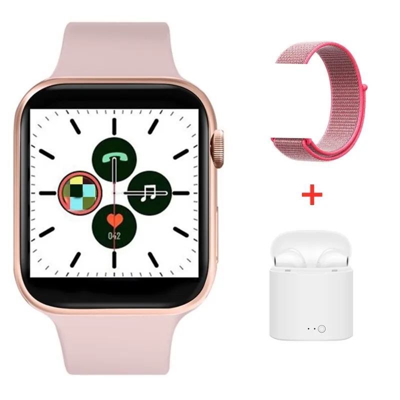 Pink set 3 IWO 11 gps Bluetooth умные часы 1:1 Смарт часы 44 мм чехол для Apple iOS Android сердечного ритма кровяное давление IWO 10 12 обновление - Цвет: Pink set 3