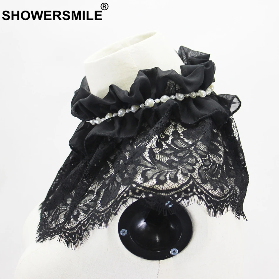 SHOWERSMILE съемные воротники женские черные кружевные женский съемный Элегантный