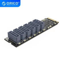 ORICO PCIe Gen3 M.2 M, aby 6 portów SATA 3.0 karta adaptera NVMe do przetwornik SATA karty NVME PCIe 3.0 do SATA 16G karty rozszerzeń