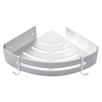 

Bathroom Shelf e-Shower Caddy Space Aluminum Self Adhesive No Dae Wall Mount, Silver