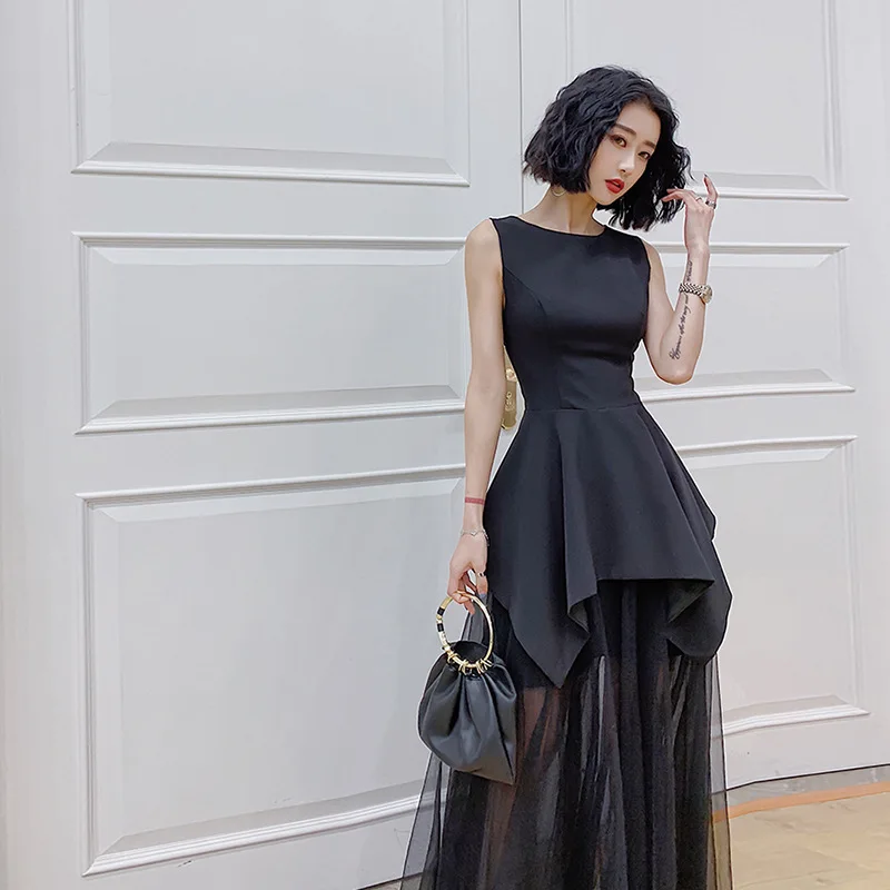 Mingli Tengda черные платья для невесты Soocp шеи дизайн Bridemaid платье для свадебной вечеринки Vestido Longo Robe De Gala Soiree - Цвет: black