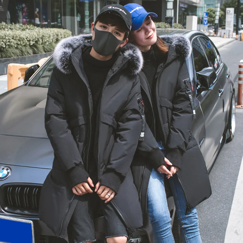

Couples Down Jacket Men's Mid-length Winter New Style Korean-style Loose Thick Youth Casual Down Jacket Women's Fashion