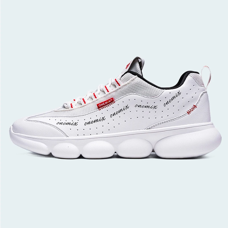 White Red ONEMIX New Road Running Shoes Men Fashion Sport Shoes Men Tennis Shoes Men Outdoor Sneakers Men Light Jogging Shoes Men 350BOOTS - Цвет: White Red