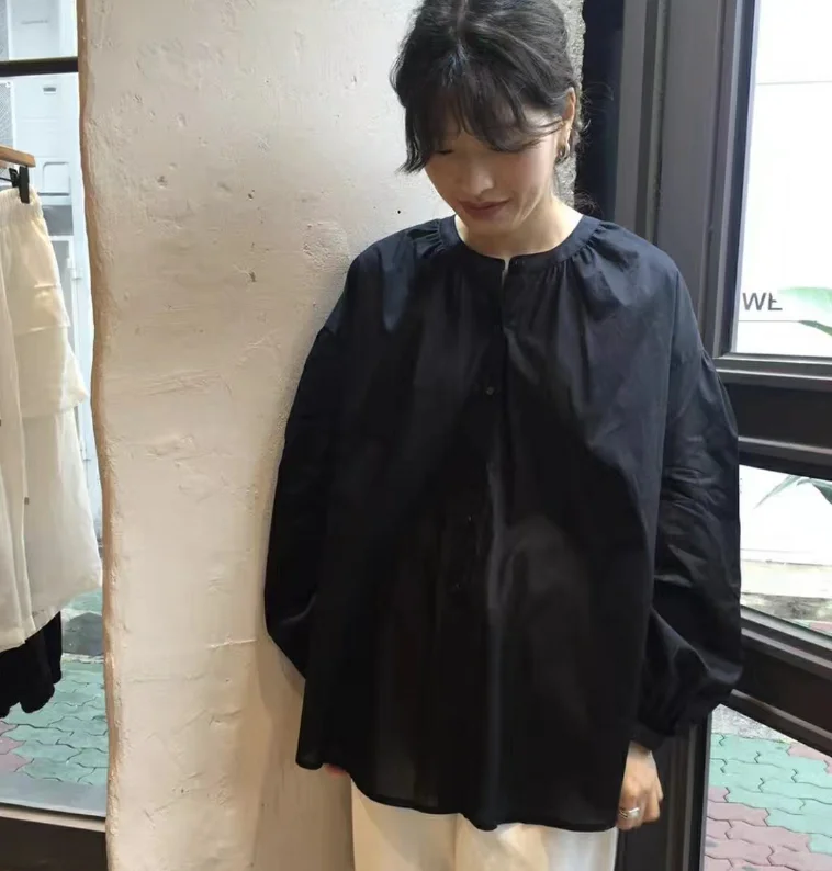 

Autumn Womens Tops and Blouses Long Sleeve O Neck Drawstring Thin Korean Chic Korean Casual Blusas Femme 2019 Elegant