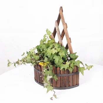 

1pc Wooden Flower Pot Hanging Flowerpot Large Diameter Hanging Flowerpot Plant Pot Fleshy Flower Pot Container (Coffee)