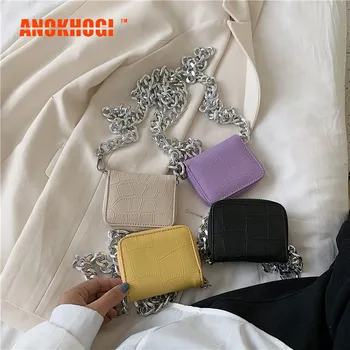 

ANOKHOGI 2020 Female Mini Square Chain Sling Bag All New Crossover Summer Bag Quality PU Cute Bag MB808