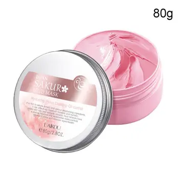 

80g Cherry Blossoms Face Mask Pink Mud Mask Skin Control Cleansing Oil Care Korean Mask Whitening Deep Moisturizing O0R1