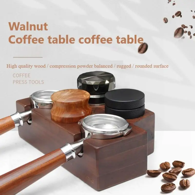 

Espresso Coffee Machine Handle Support Seat Solid Wood Non-slip Filling Press Seat Powder Hammer Cushion Solid Walnut Coffeeware