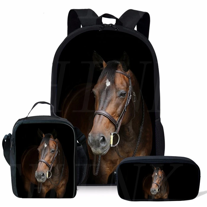 Тикин 3 шт./компл. дикие лошади дизайн школьная сумка для мальчиков