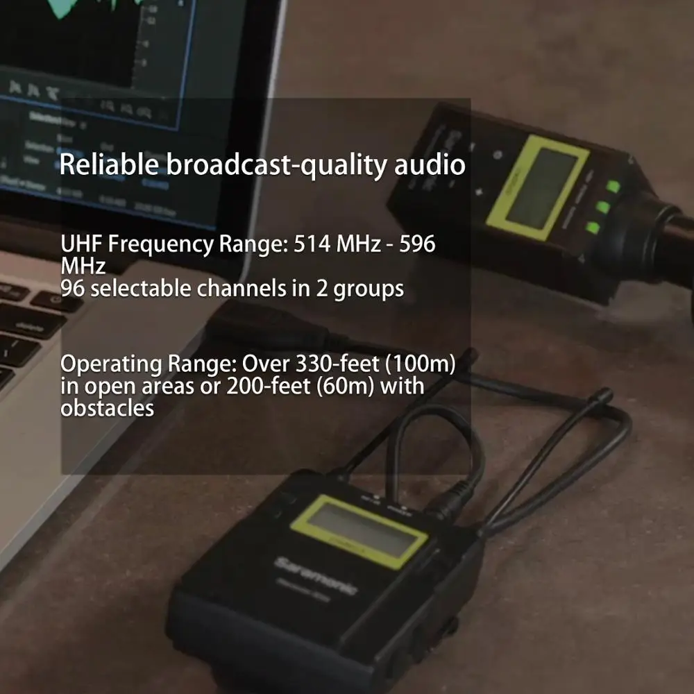 Saramonic UHF Беспроводная микрофонная система с XLR вставным передатчиком, приемником и креплением для камеры для Vlog интервью YouTube