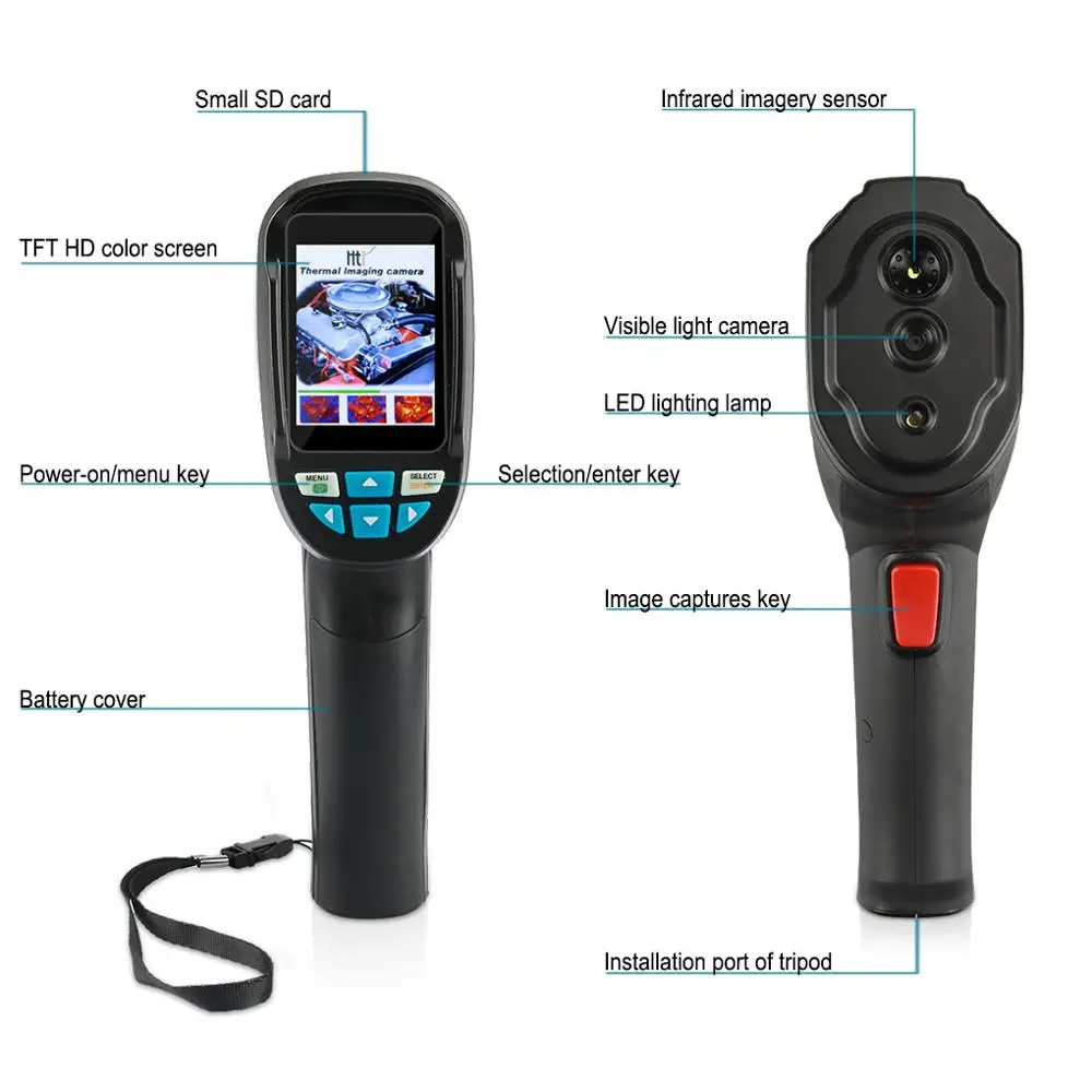 Инфракрасный термометр портативная тепловизионная камера HT04 220*160 2020|handheld thermal