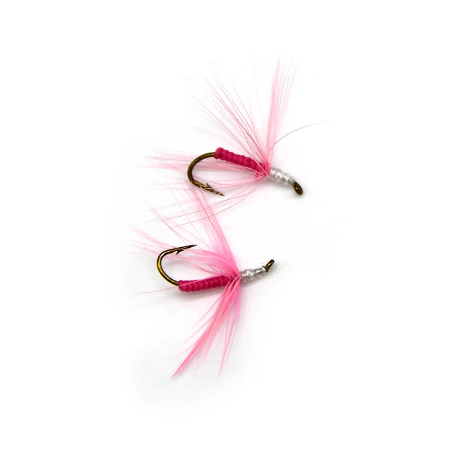 MNFT 10PCS 12# Pink Body Larvae Flies Trout Fishing Lure - AliExpress